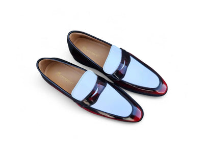 Carrucci Shoes Two Tone Patent Leather Penny Loafer Leather KS480 102PT view 7