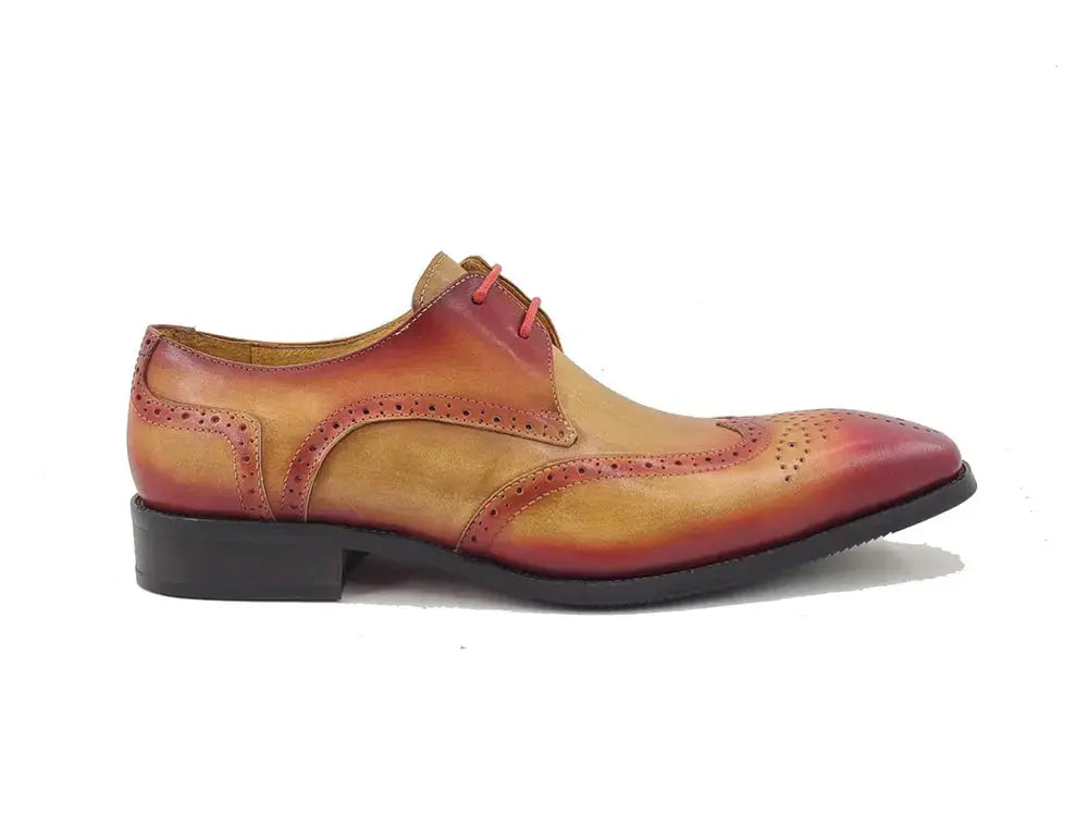 Carrucci Shoes KS Two Tone Wing Tip Blucher Oxford Calfskin KS503 69T view 6