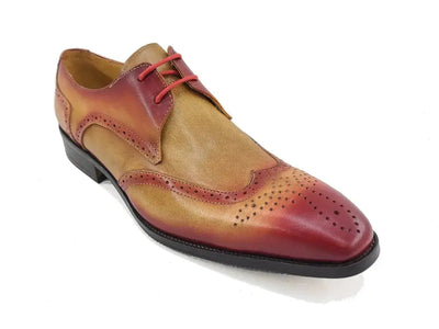 Carrucci Shoes KS Two Tone Wing Tip Blucher Oxford Calfskin KS503 69T view 7