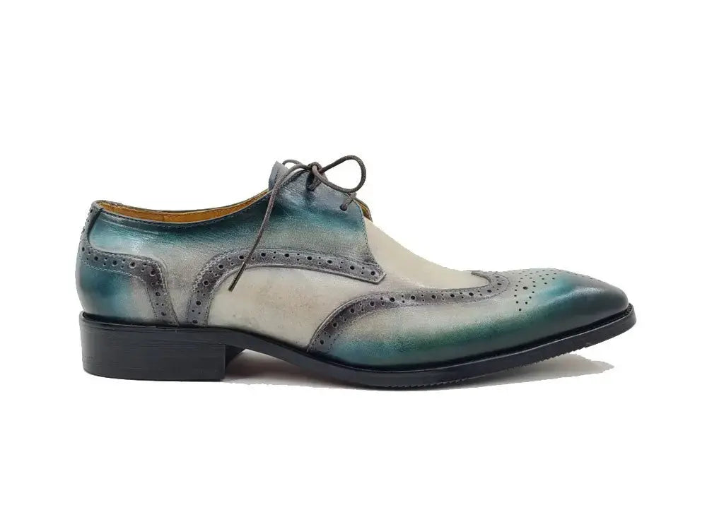 Carrucci Shoes KS Two Tone Wing Tip Blucher Oxford Calfskin KS503 69T side view