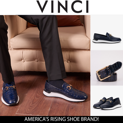 The Padova Navy Blue Leather Men Sneaker