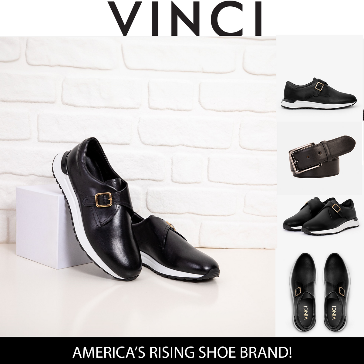 Vinci Leather The Torino Black Leather Men Sneaker – product view 10