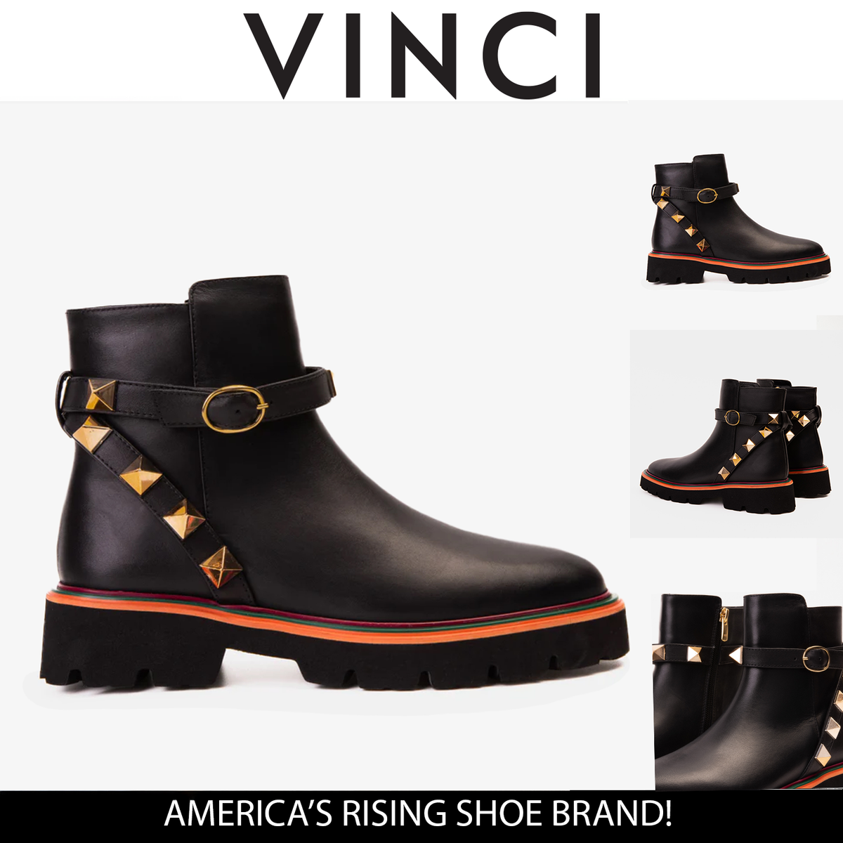 Vinci Leather The Prag Black Leather Ankle Women Boot – product view 7