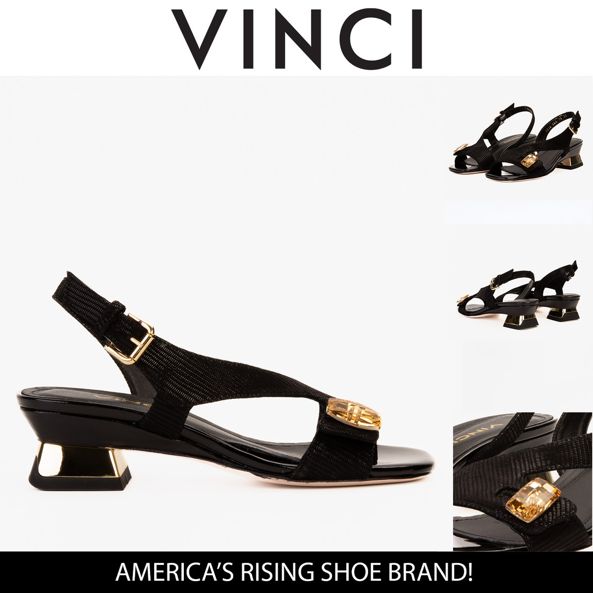 Vinci Leather The Iconic Black Leather Women Sandal – product view 17