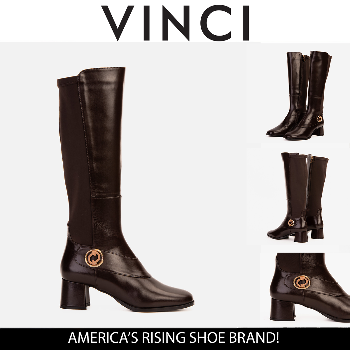 Vinci Leather The Windsor Brown Leather Knee High Boot – product view 9