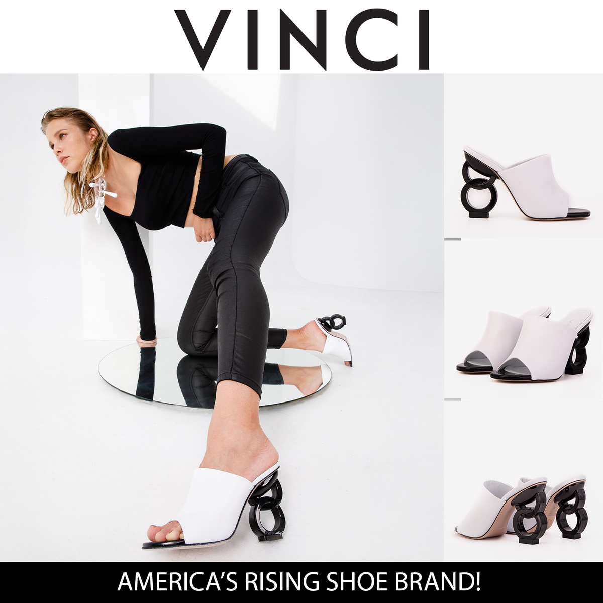Vinci Leather The Cymmer White Leather Women Sandal – product view 5
