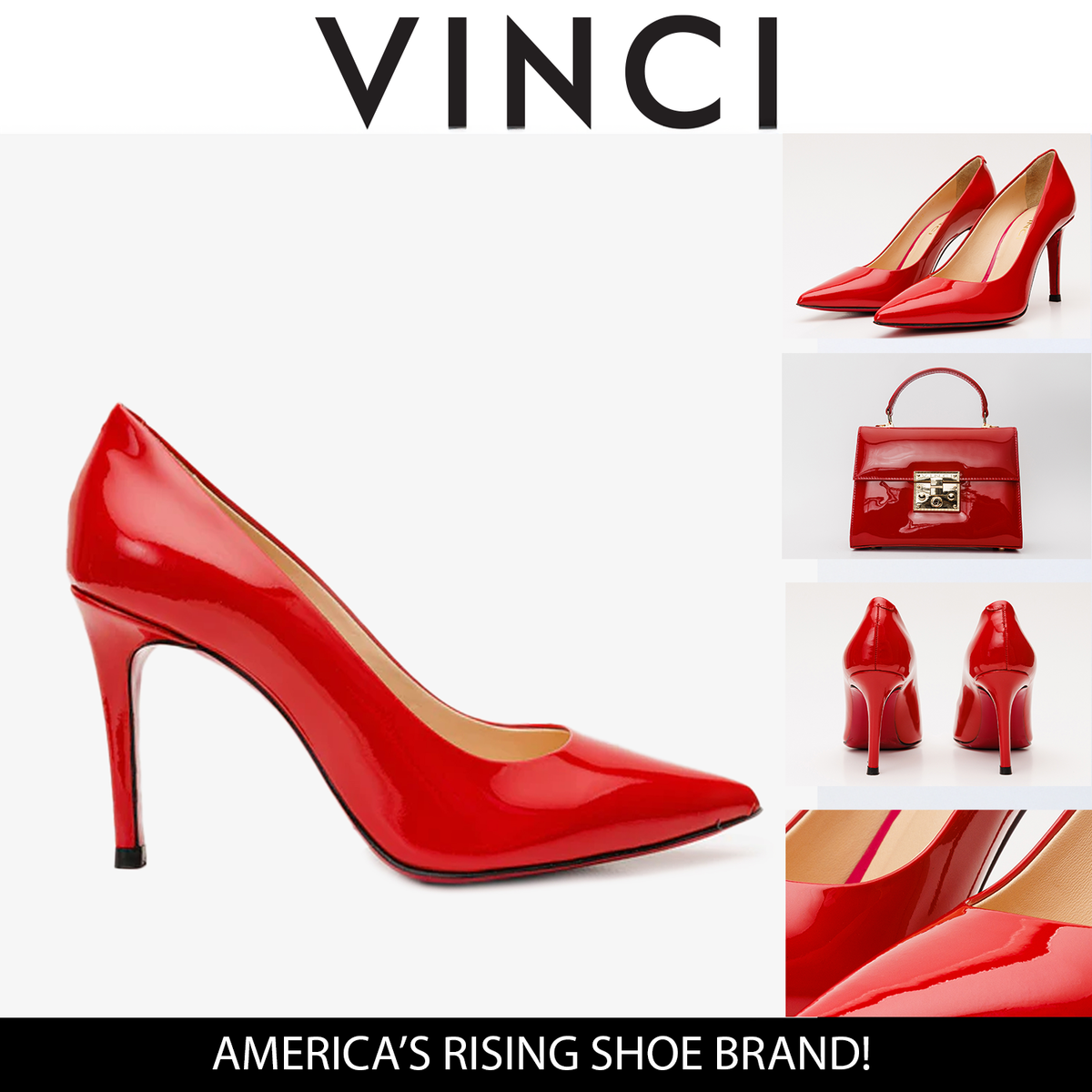 Vinci Leather The Ege Red Leather Pump Fuchsia Sole Women Shoe – product view 5