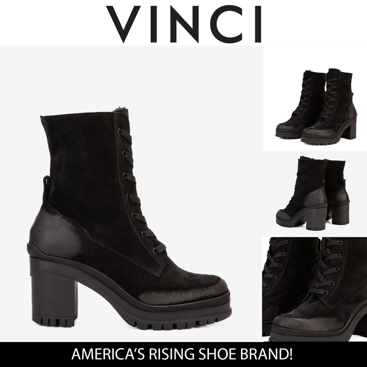 Vinci Leather The Elera Black Leather Block Heel Women Boot – product view 6