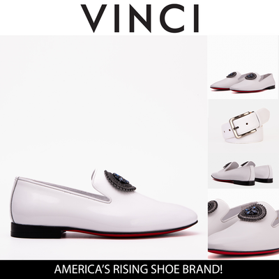 Vinci Leather The Pombe White Patent Leather Dress Slip-on Loafer Men Shoe – product view 13