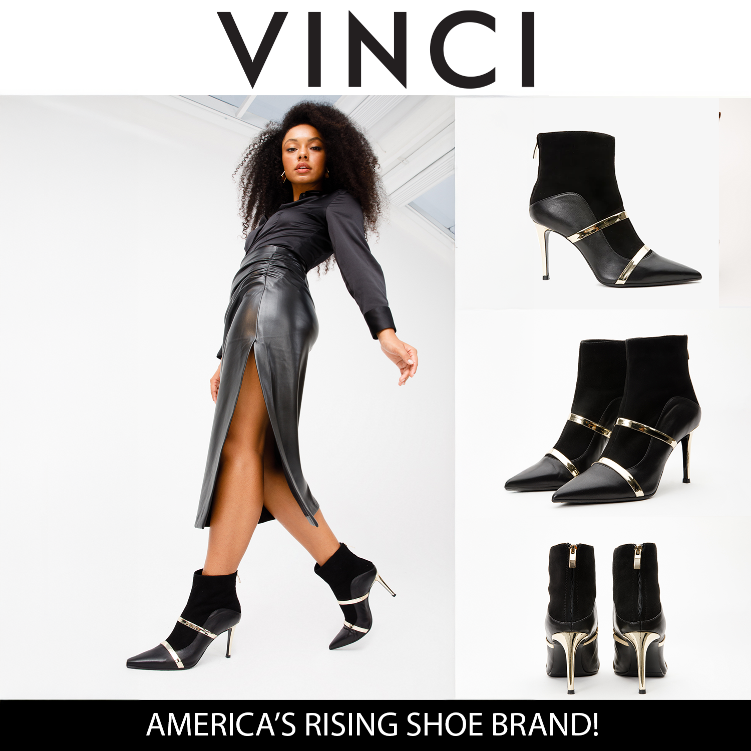 The Manila Black Leather Ankle Women Boot