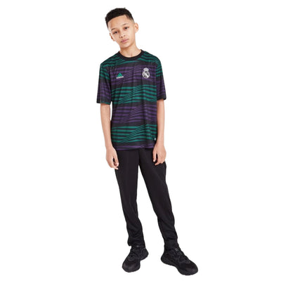 adidas Junior Real Madrid Pre Match Shirt - Black / Active Purple / Court Green