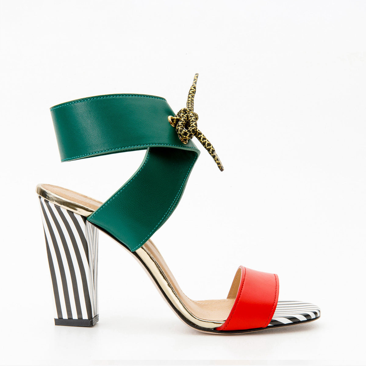 Vinci Leather The Bloke Ankle Strap Multicolor Leather Women Sandal – product view 1