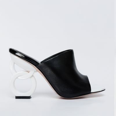 The Cymmer Black Leather Women Sandal