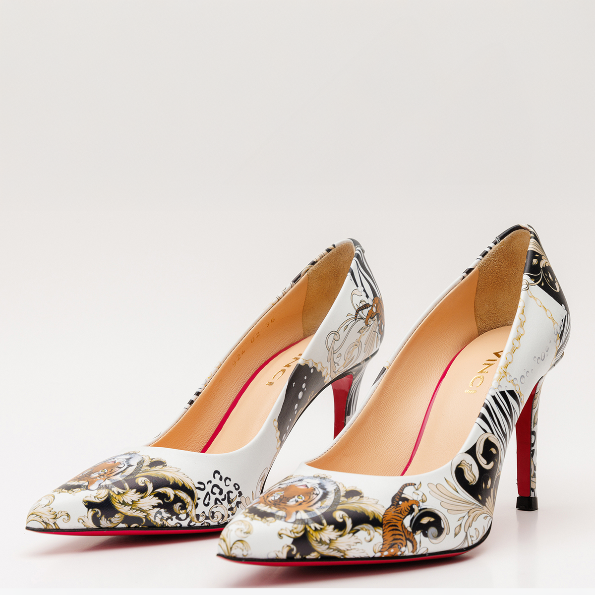 Vinci Leather The Perugia White Leather Pump Women Shoe – product view 2