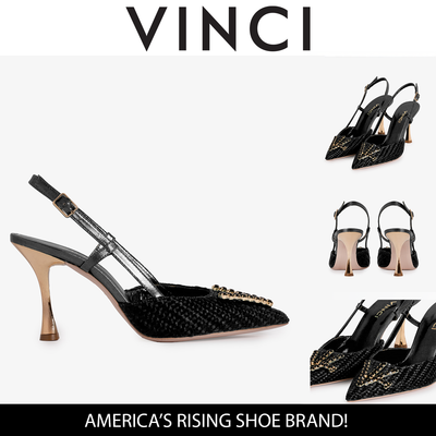 Vinci Leather The Luna Black Leather Slingback Women Sandal – product view 6
