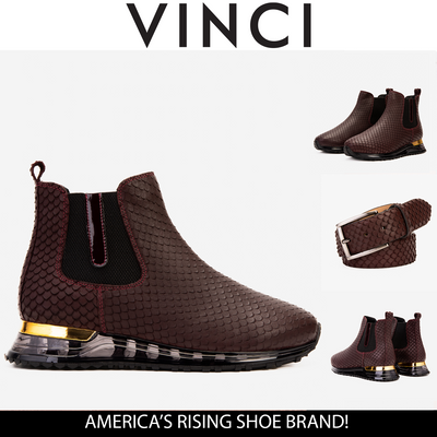 Vinci Leather The Panther Burgundy Leather Men Chelsea Boot – product view 7