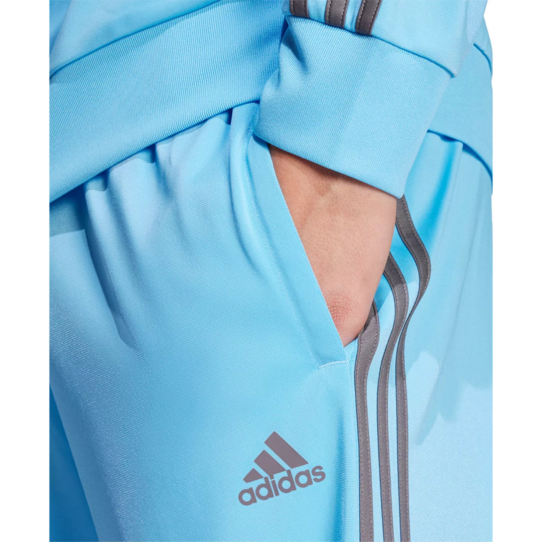 adidas Men's 3 Stripes Essentials Open Hem Track Pants - SEMI BLUE BURST/CHARCOAL