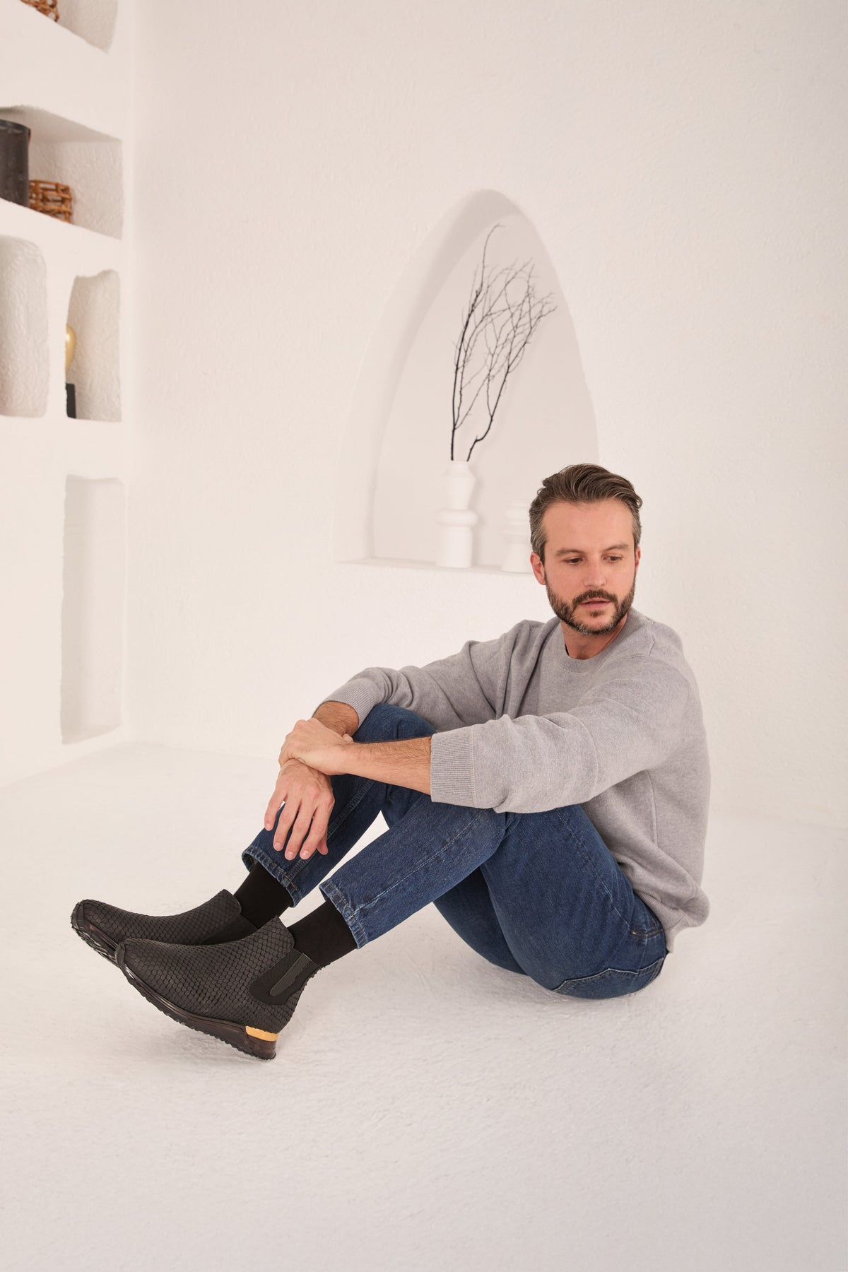 Vinci Leather The Panther Black Leather Men Chelsea Boot – product view 16