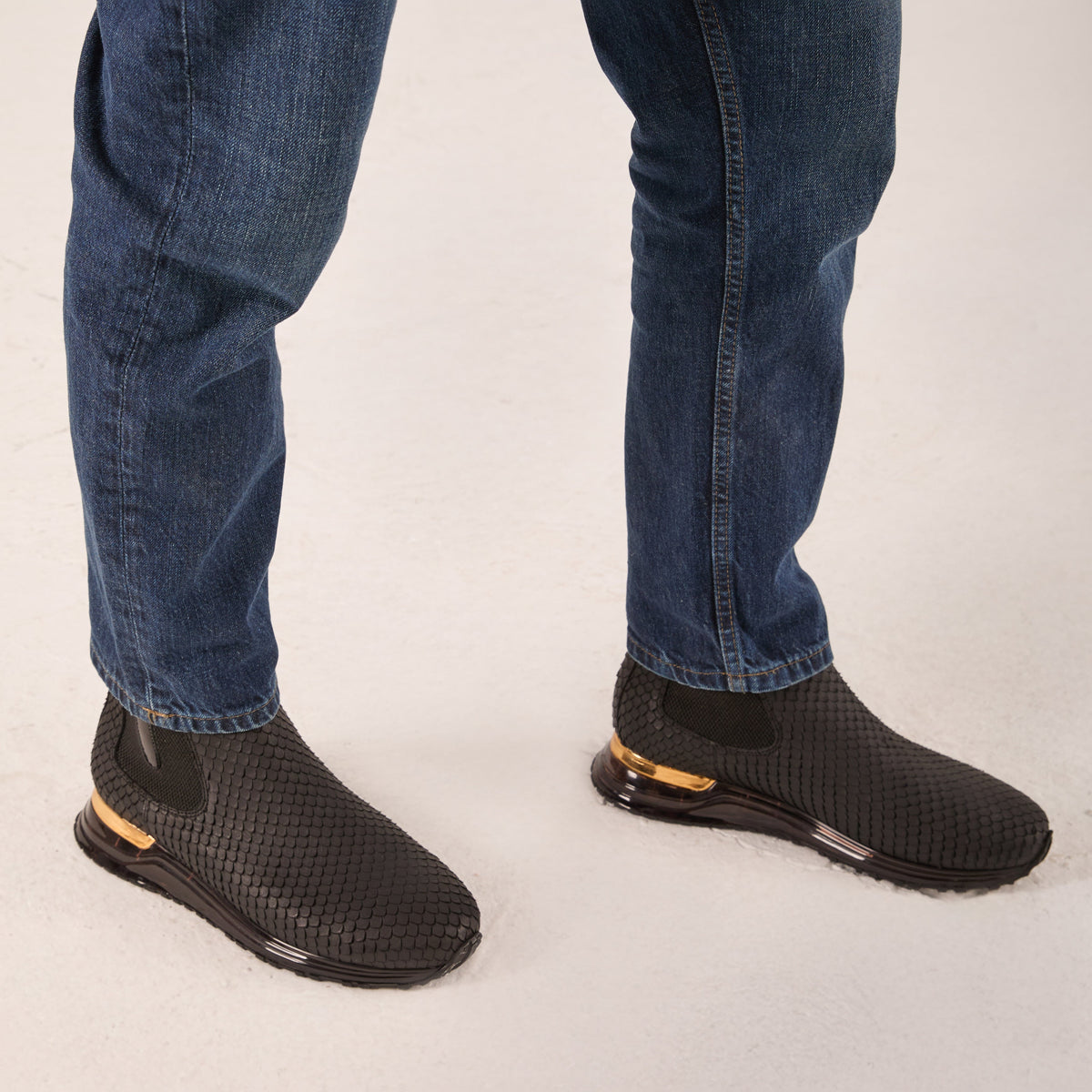 Vinci Leather The Panther Black Leather Men Chelsea Boot – product view 11