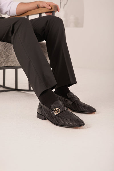 Vinci Leather The Monarch Black Leather Men Dress Shoe – product view 11