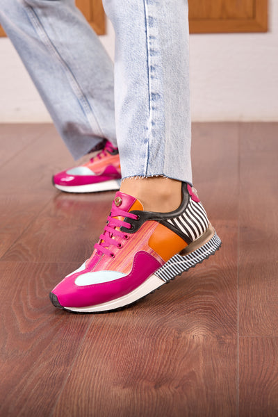 Vinci Leather Santa Amaro Multi Color Fuchsia Women Sneaker – product view 5
