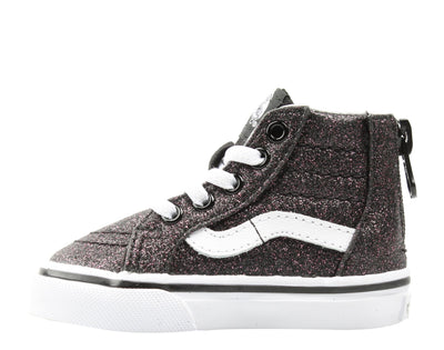 Vans Sk8 Hi Zip Glitter Stars Baby/Toddler (TD) Sneakers — Black High-Top
