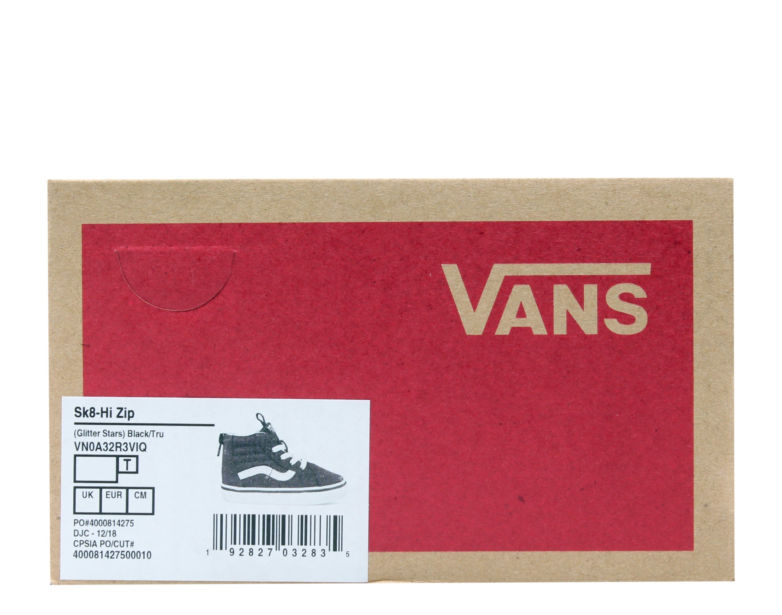 Vans Sk8 Hi Zip Glitter Stars Baby/Toddler (TD) Sneakers — Black High-Top
