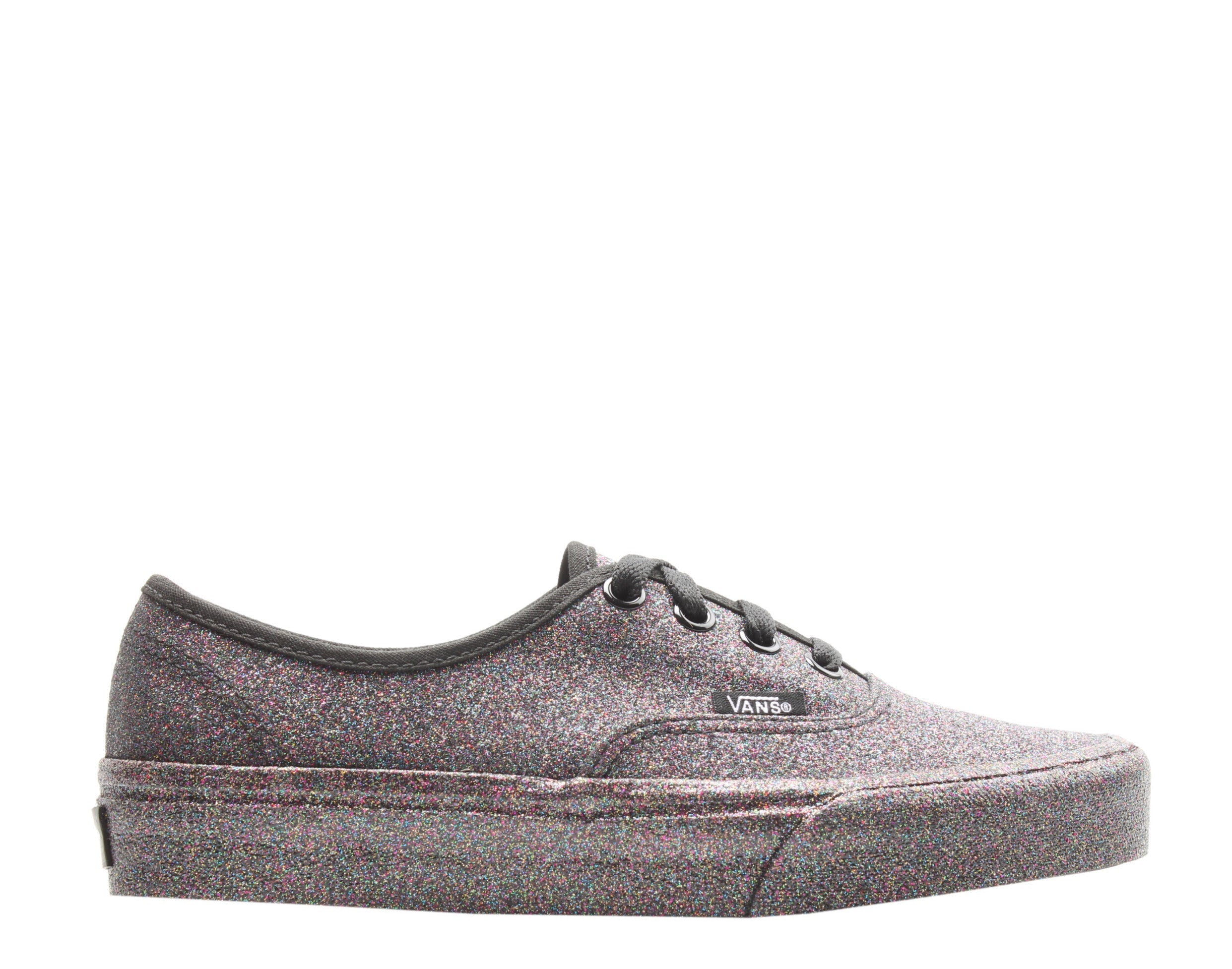 Vans Authentic Rainbow Glitter Sneakers — Black Low-Top