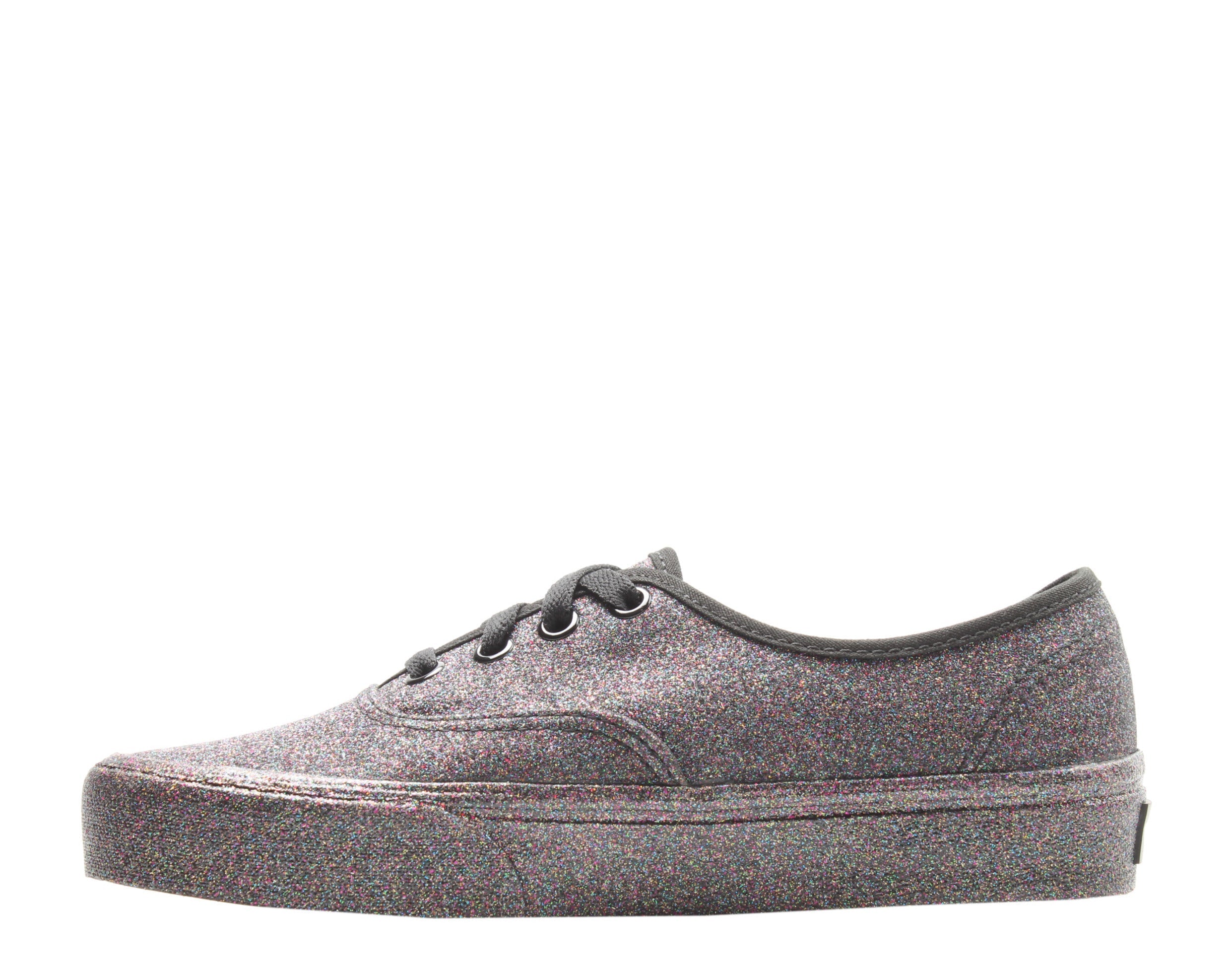Vans Authentic Rainbow Glitter Sneakers — Black Low-Top