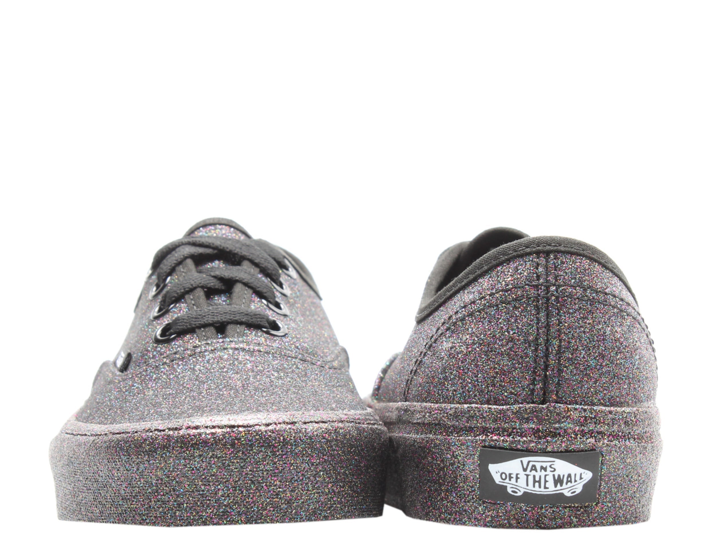 Vans Authentic Rainbow Glitter Sneakers — Black Low-Top