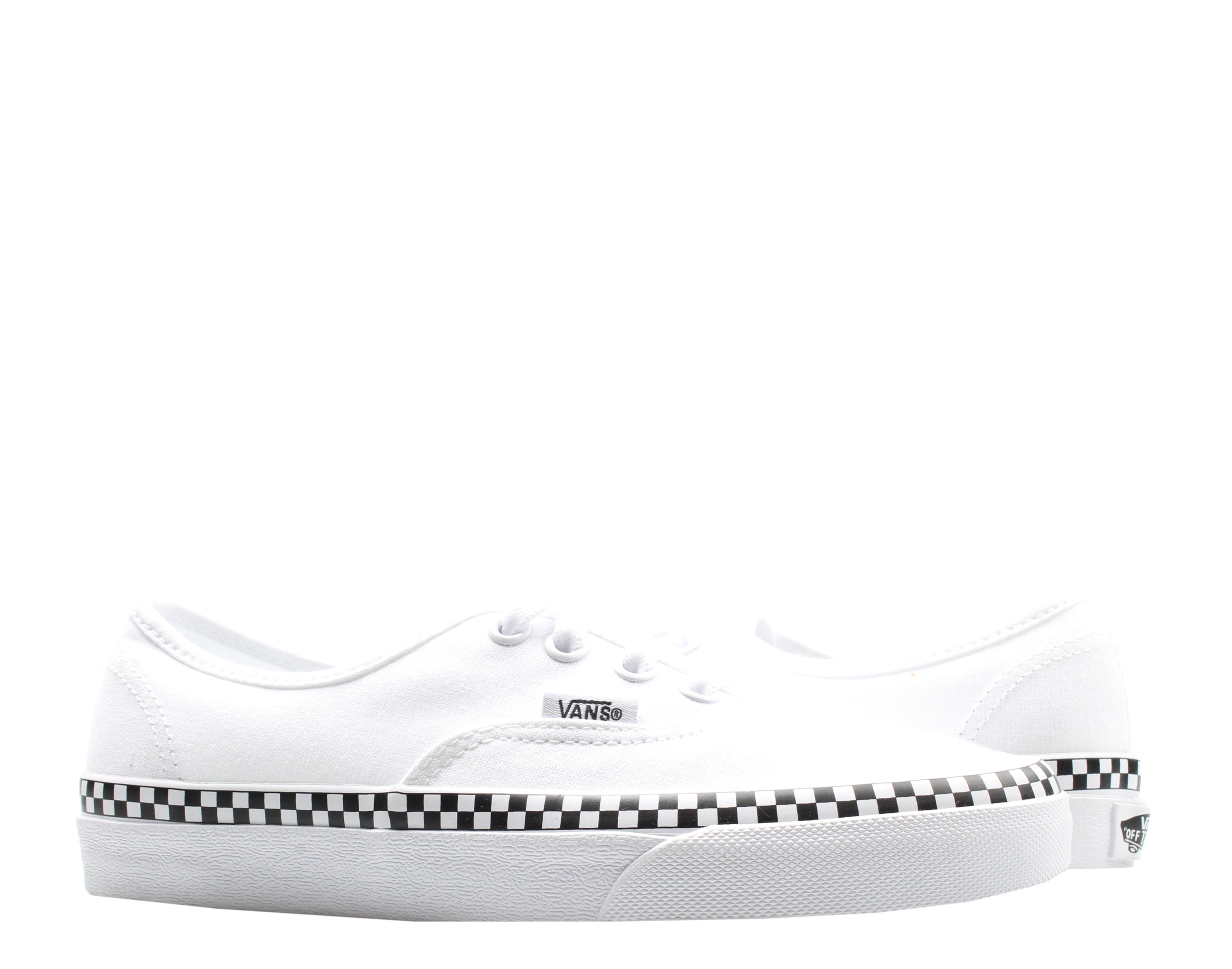 Vans Authentic Check Foxing Sneakers — True White Low-Top