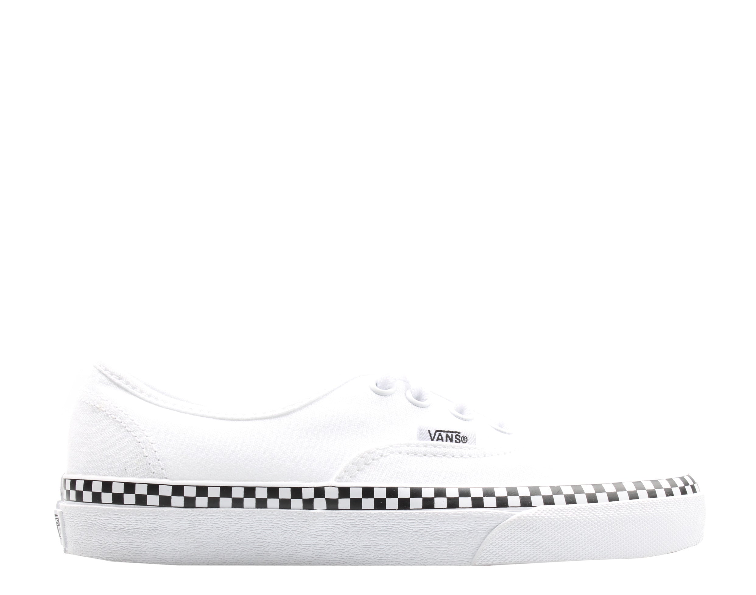 Vans Authentic Check Foxing Sneakers — True White Low-Top