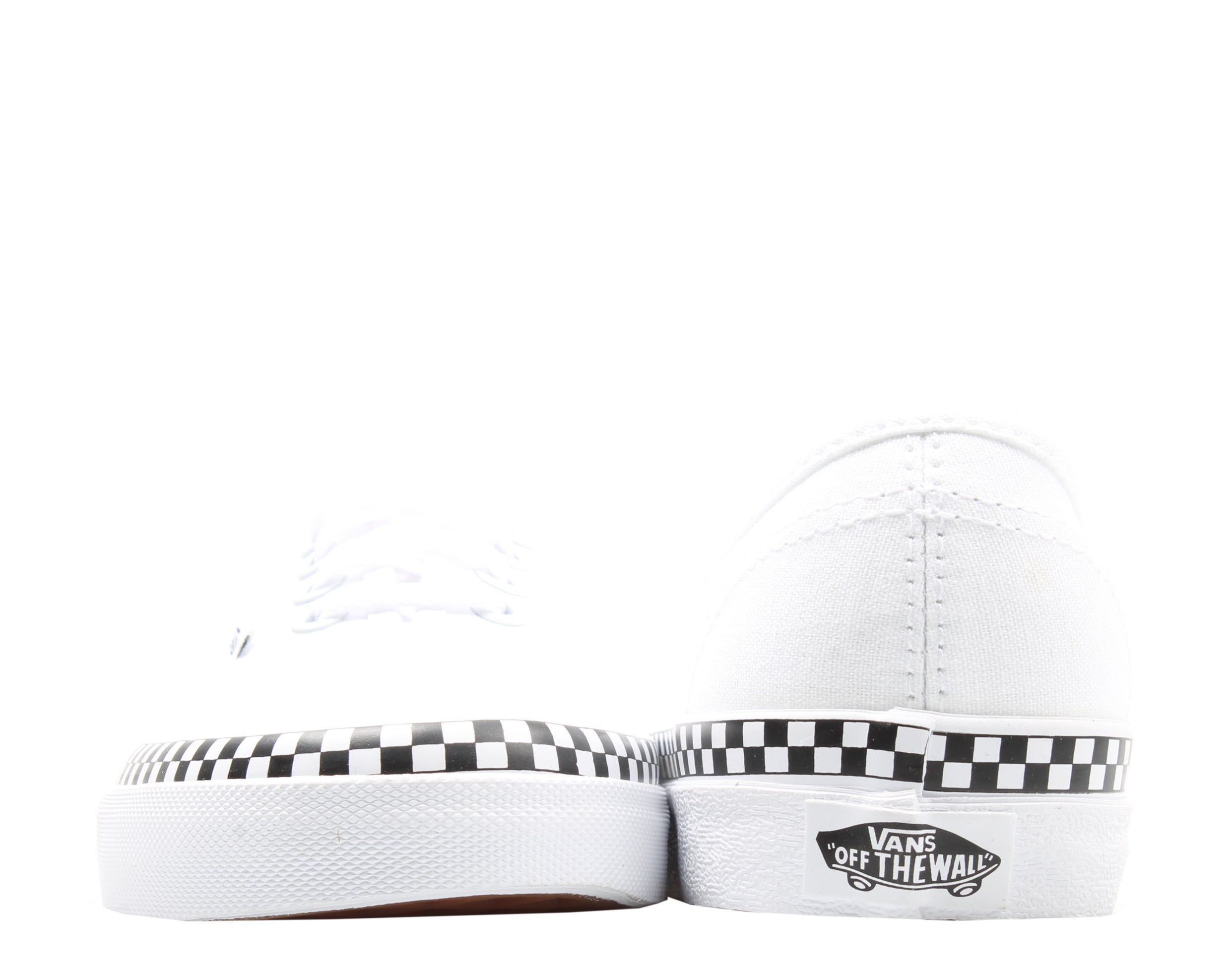 Vans Authentic Check Foxing Sneakers — True White Low-Top