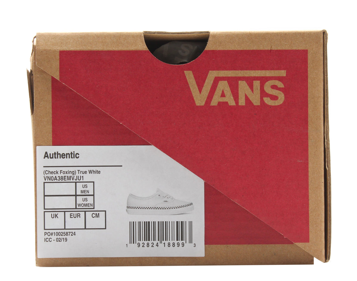 Vans Authentic Check Foxing Sneakers — True White Low-Top – product view 7