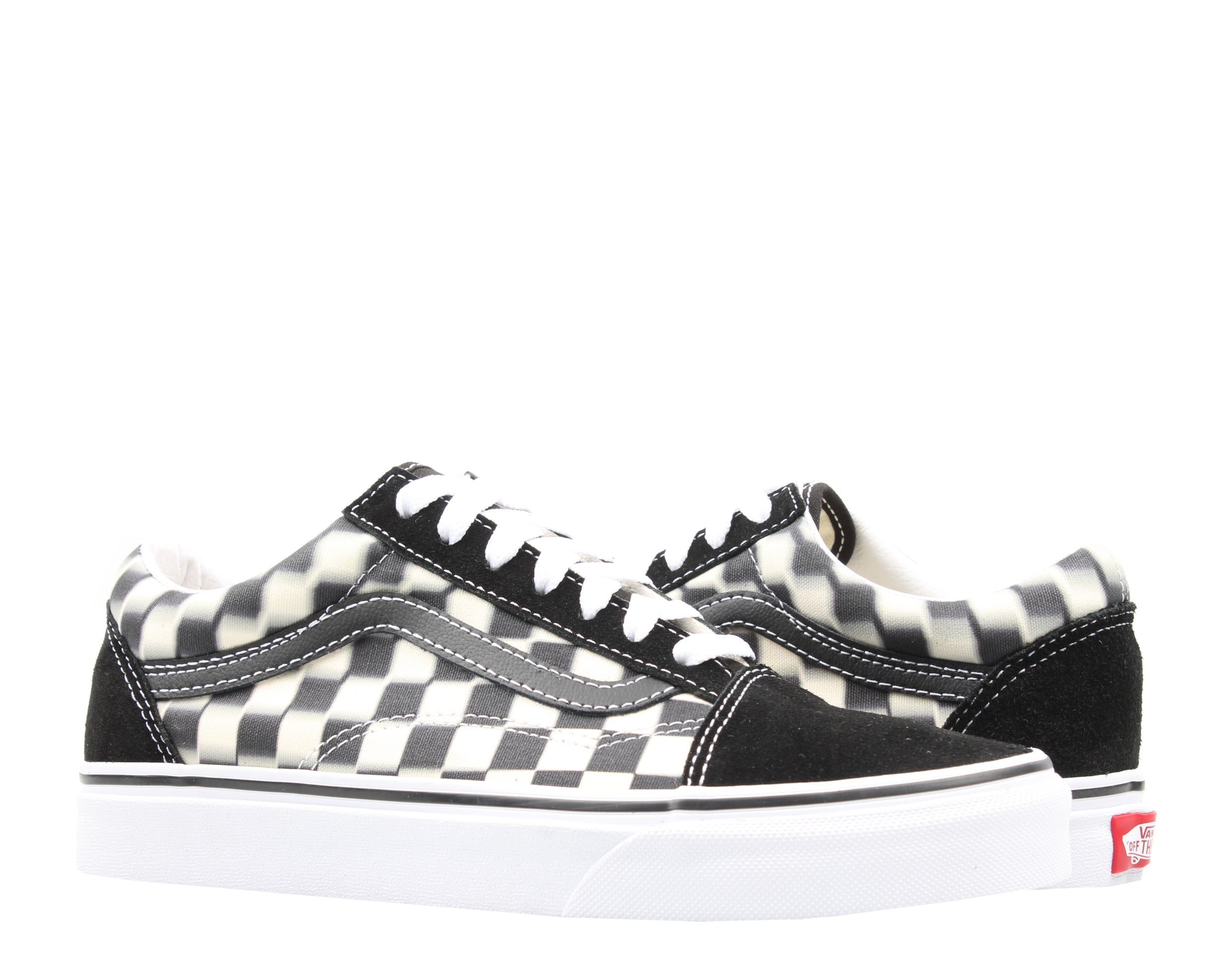 Vans Old Skool Blur Check Classic Sneakers — Black Low-Top
