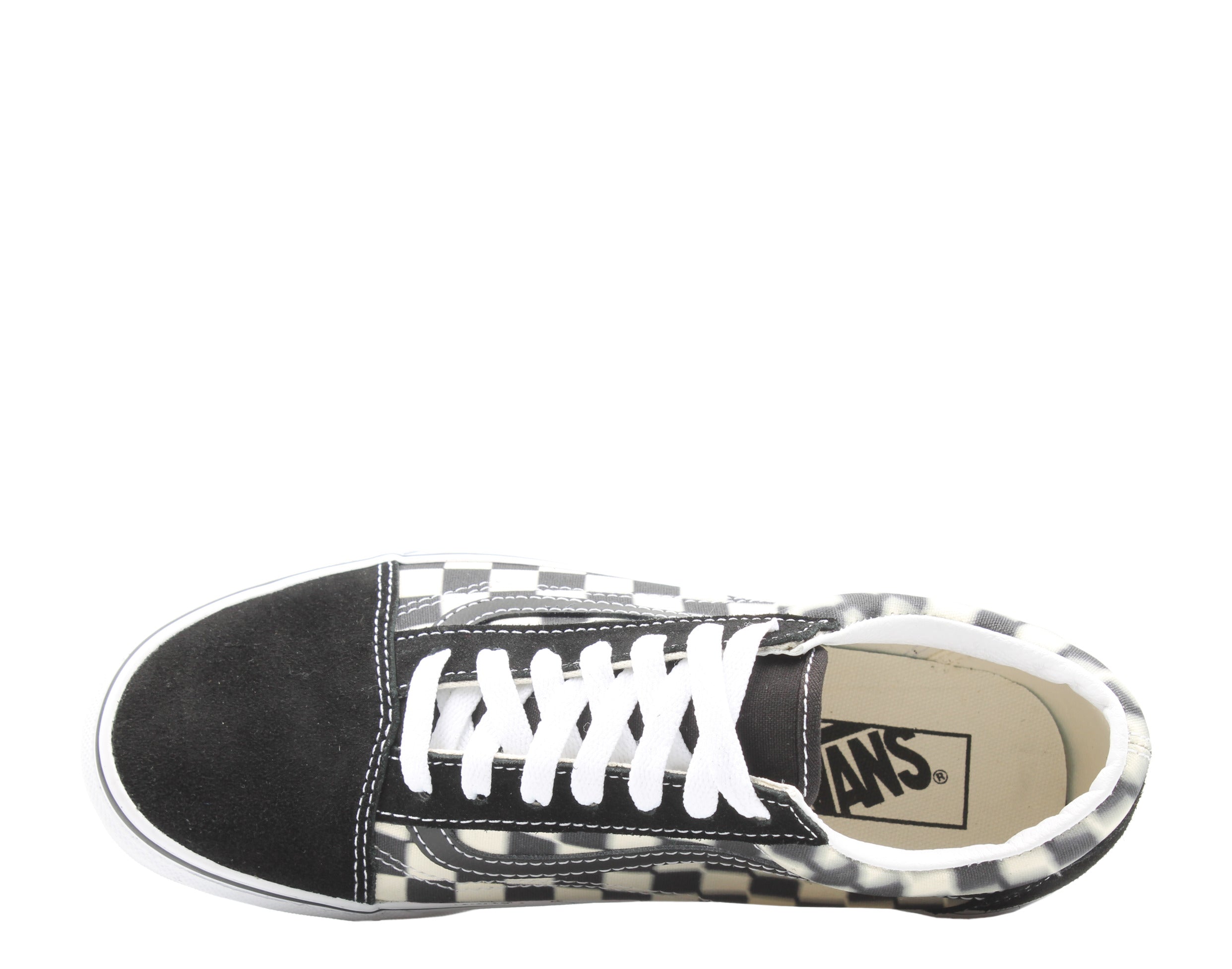 Vans Old Skool Blur Check Classic Sneakers — Black Low-Top