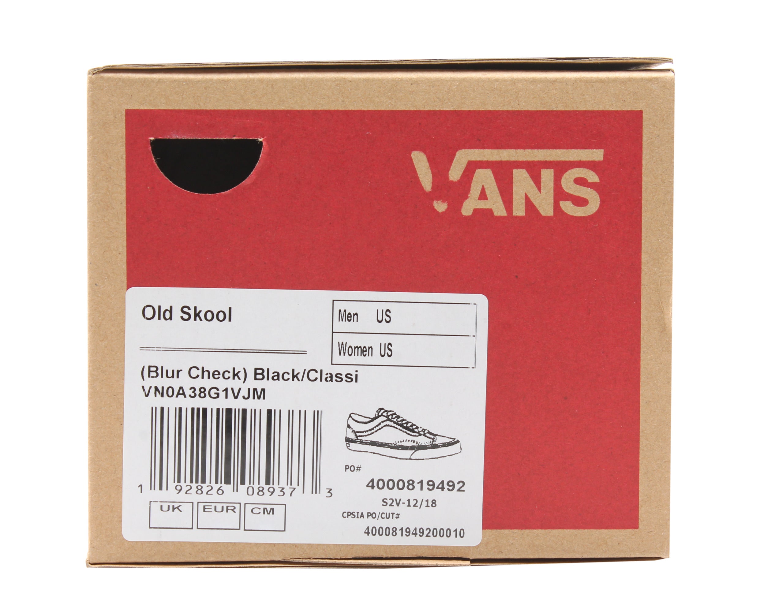 Vans Old Skool Blur Check Classic Sneakers — Black Low-Top