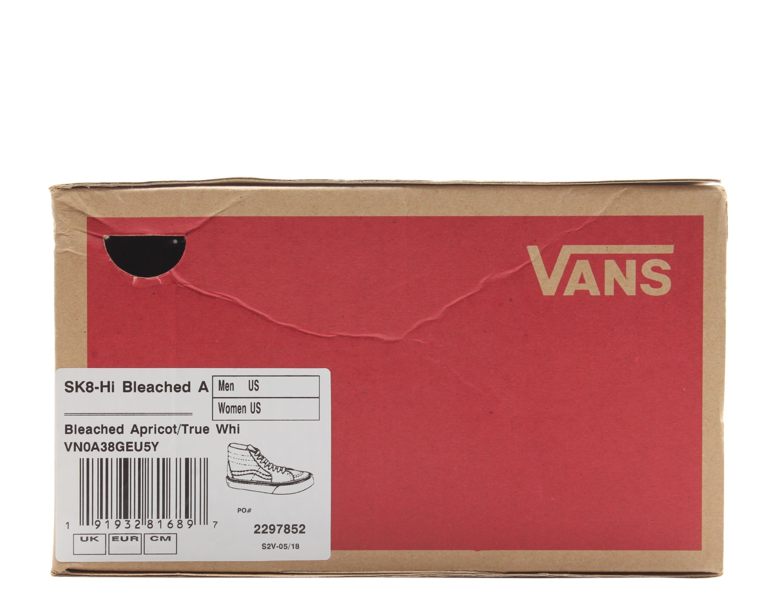 Vans Sk8 Hi Classic Bleached Apricot Sneakers — White High-Top