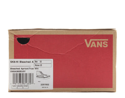 Vans Sk8 Hi Classic Bleached Apricot Sneakers — White High-Top
