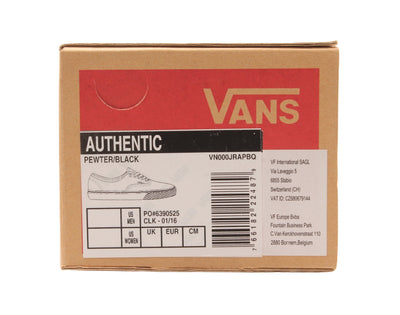 Vans Authentic Classic Sneakers — Grey/Pewter/Black Low-Top