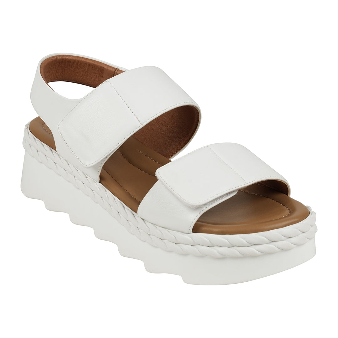 Vosa white Double Band Velcro Platform Sandals – product view 1