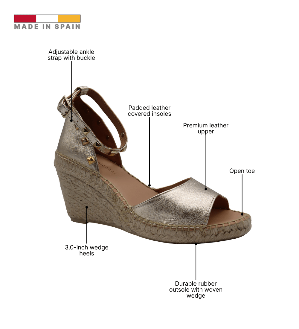 Eric Michael Val Woven Studded Wedge Sandal