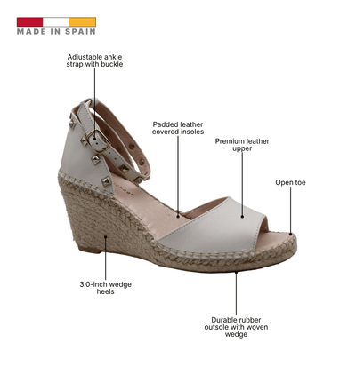 Eric Michael Val Woven Studded Wedge Sandal