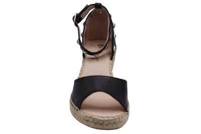 Eric Michael Val Woven Studded Wedge Sandal