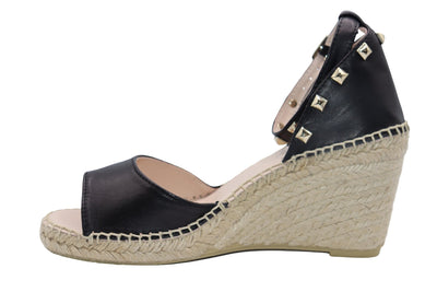 Eric Michael Val Woven Studded Wedge Sandal