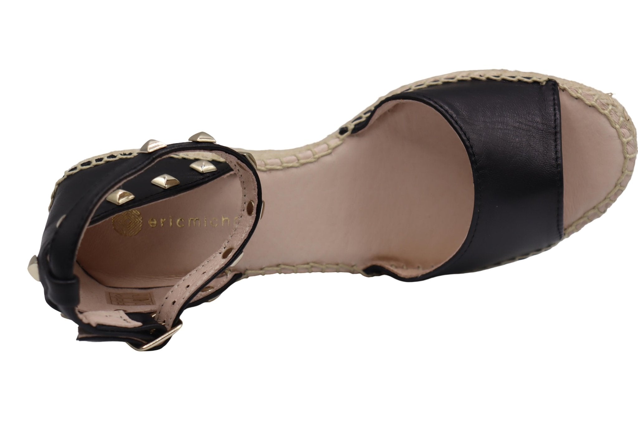 Eric Michael Val Woven Studded Wedge Sandal