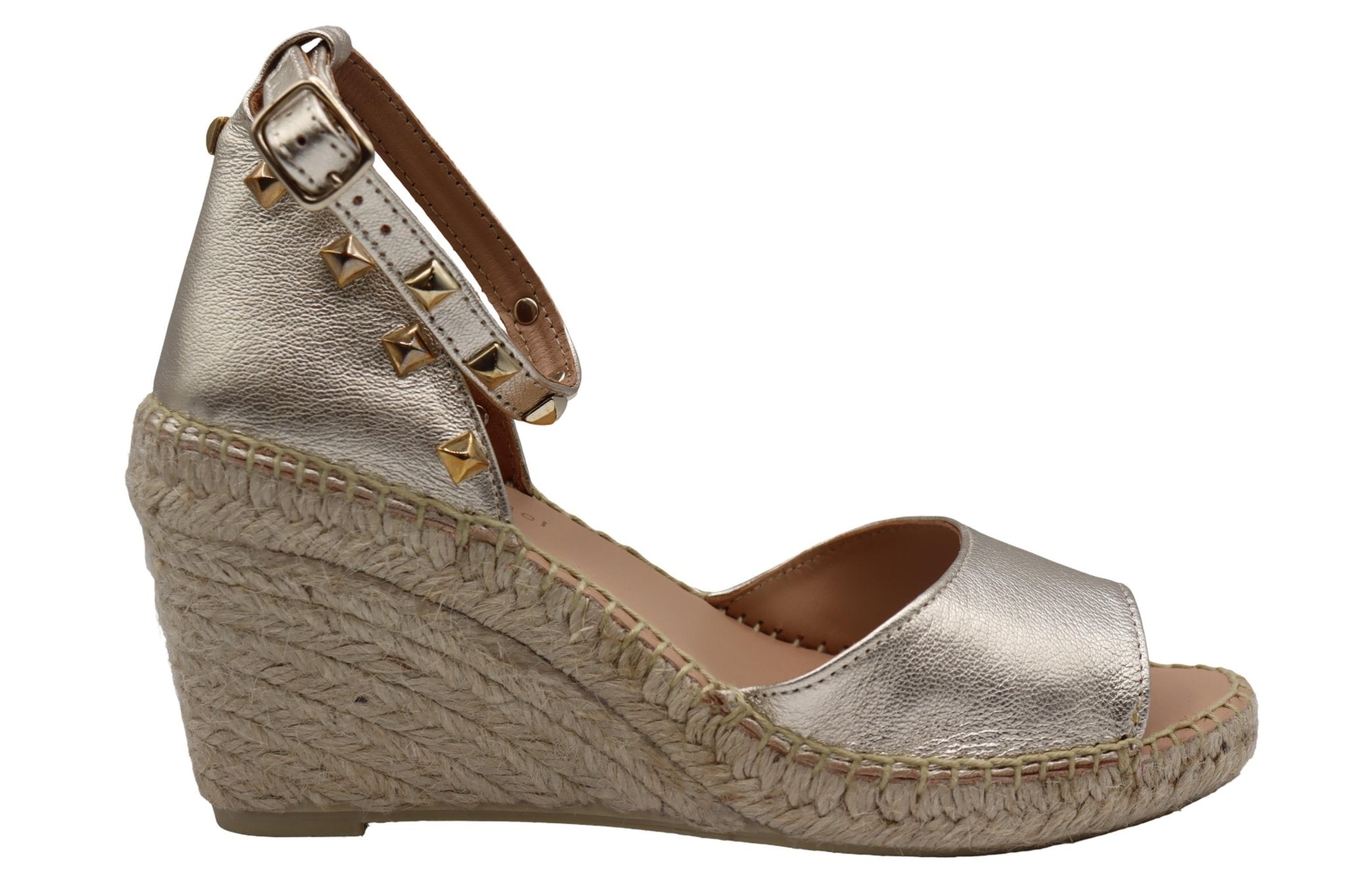 Eric Michael Val Woven Studded Wedge Sandal