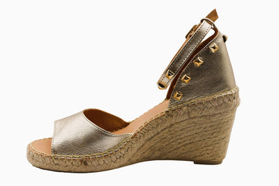 Eric Michael Val Woven Studded Wedge Sandal