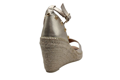 Eric Michael Val Woven Studded Wedge Sandal