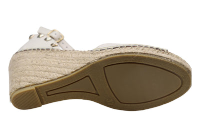 Eric Michael Val Woven Studded Wedge Sandal